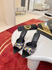 Christian Louboutin Miss Z Mule Arlequin 80mm Mules Micro-Sequins Embroidered Crepe Satin Multicolor  - 1