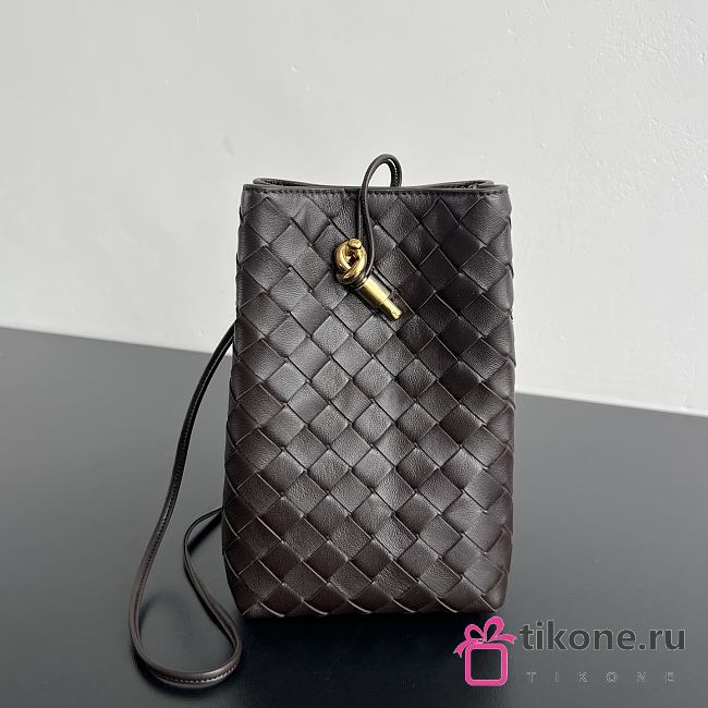 Bottega Veneta Andiamo Phone Pouch Chocolate - 21.5x14x7cm - 1