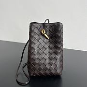 Bottega Veneta Andiamo Phone Pouch Chocolate - 21.5x14x7cm - 1