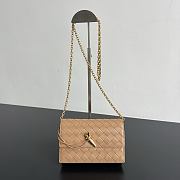 Bottega Veneta Andiamo Pouch On Chain Pale Brown - 19x12.6x2cm - 5