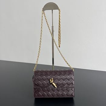 Bottega Veneta Andiamo Pouch On Chain Dark Barolo- 19x12.6x2cm