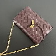 Bottega Veneta Andiamo Pouch On Chain Dark Barolo- 19x12.6x2cm - 3