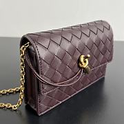 Bottega Veneta Andiamo Pouch On Chain Dark Barolo- 19x12.6x2cm - 6