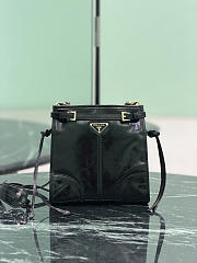 Prada Bonnie Leather Mini Shoulder Bag Black 1BH229 - 20x19.5x7cm - 1