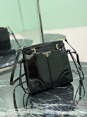 Prada Bonnie Leather Mini Shoulder Bag Black 1BH229 - 20x19.5x7cm - 2