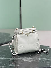 Prada Bonnie Leather Mini Shoulder Bag White 1BH229 - 20x19.5x7cm - 5