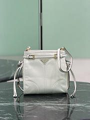 Prada Bonnie Leather Mini Shoulder Bag White 1BH229 - 20x19.5x7cm - 3