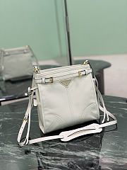 Prada Bonnie Leather Mini Shoulder Bag White 1BH229 - 20x19.5x7cm - 2