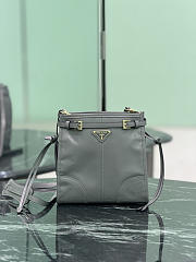 Prada Bonnie Leather Mini Shoulder Bag Gray 1BH229 - 20x19.5x7cm - 6