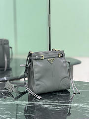 Prada Bonnie Leather Mini Shoulder Bag Gray 1BH229 - 20x19.5x7cm - 5