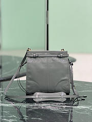 Prada Bonnie Leather Mini Shoulder Bag Gray 1BH229 - 20x19.5x7cm - 4