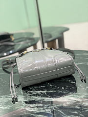 Prada Bonnie Leather Mini Shoulder Bag Gray 1BH229 - 20x19.5x7cm - 3