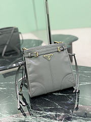 Prada Bonnie Leather Mini Shoulder Bag Gray 1BH229 - 20x19.5x7cm - 2