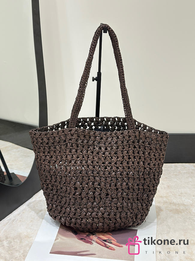 The Row Estelle Tote Raffia Dark Brown - 27.5x17x14cm - 1