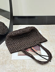 The Row Estelle Tote Raffia Dark Brown - 27.5x17x14cm - 5