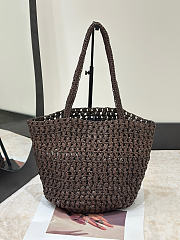 The Row Estelle Tote Raffia Dark Brown - 27.5x17x14cm - 3