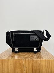 Loewe Medium Flex Messenger In Canvas And Suede Black - 38x27x9.5 cm - 6