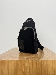 Loewe Flex Sling In Canvas And Suede Black - 31x18x10cm - 5
