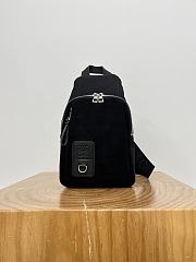 Loewe Flex Sling In Canvas And Suede Black - 31x18x10cm - 3