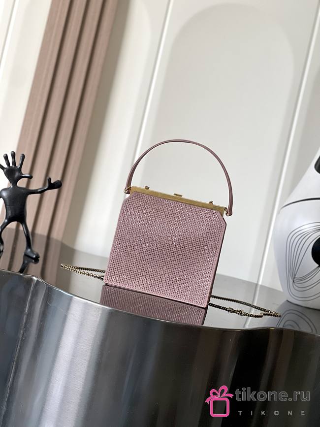 YSL Nuit Blanche In Satin And Crystals Pink - 18x18x1.5cm - 1