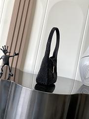 YSL Le 5 À 7 Supple Baby In Satin And Crystals Black - 16×15×7cm - 6