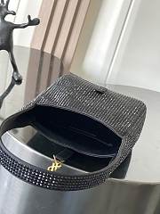 YSL Le 5 À 7 Supple Baby In Satin And Crystals Black - 16×15×7cm - 5