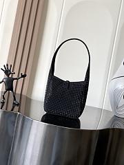 YSL Le 5 À 7 Supple Baby In Satin And Crystals Black - 16×15×7cm - 3