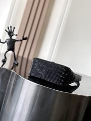 YSL Le 5 À 7 Supple Baby In Satin And Crystals Black - 16×15×7cm - 2