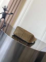 YSL Le 5 À 7 Supple Baby In Satin And Crystals Gold - 16×15×7cm - 5