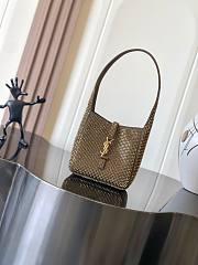 YSL Le 5 À 7 Supple Baby In Satin And Crystals Gold - 16×15×7cm - 4