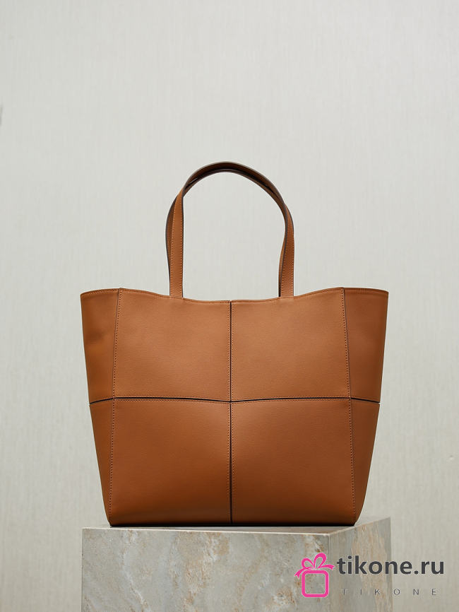 YSL Saint Laurent Paris Small 4 Carre Tote In Leather Brown - 29x29x15cm - 1