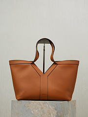 YSL Y Small Tote In Leather Brown - 29x24x16.5cm - 2
