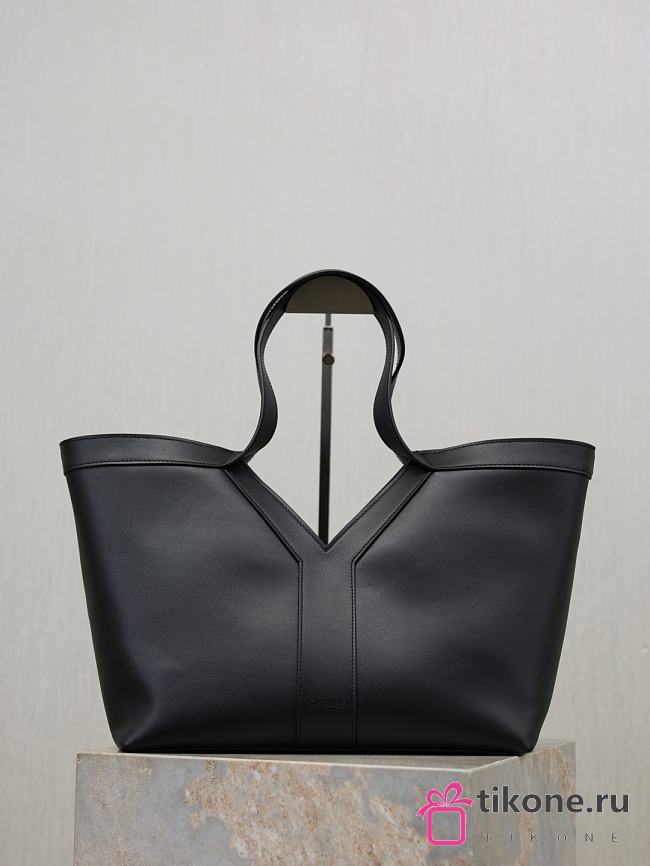 YSL Y Small Tote In Leather Black - 29x24x16.5cm - 1