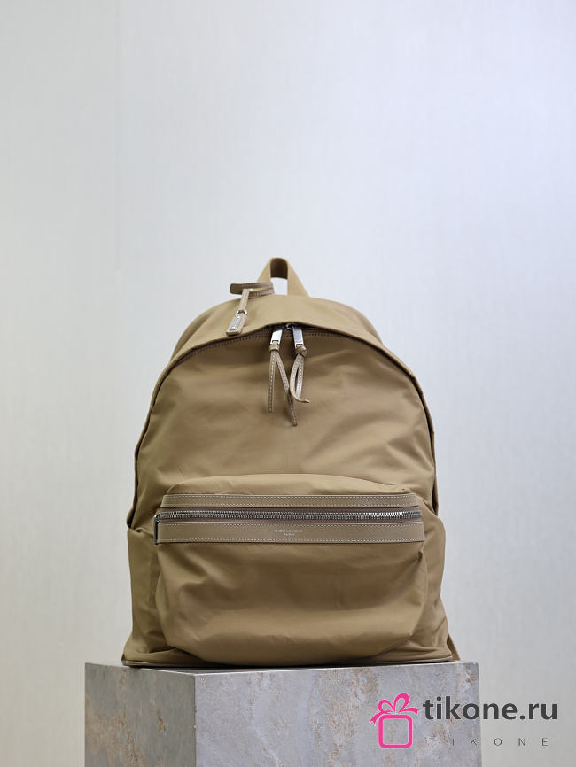 YSL City Backpack In Nylon In Beige - 42x32x14cm - 1