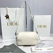 Dior Bow Pouch White Supple Lambskin - 20x11x8cm - 1