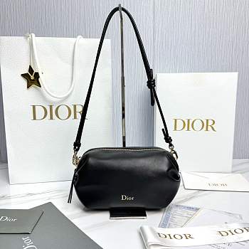 Dior Bow Pouch Black Supple Lambskin - 20x11x8cm