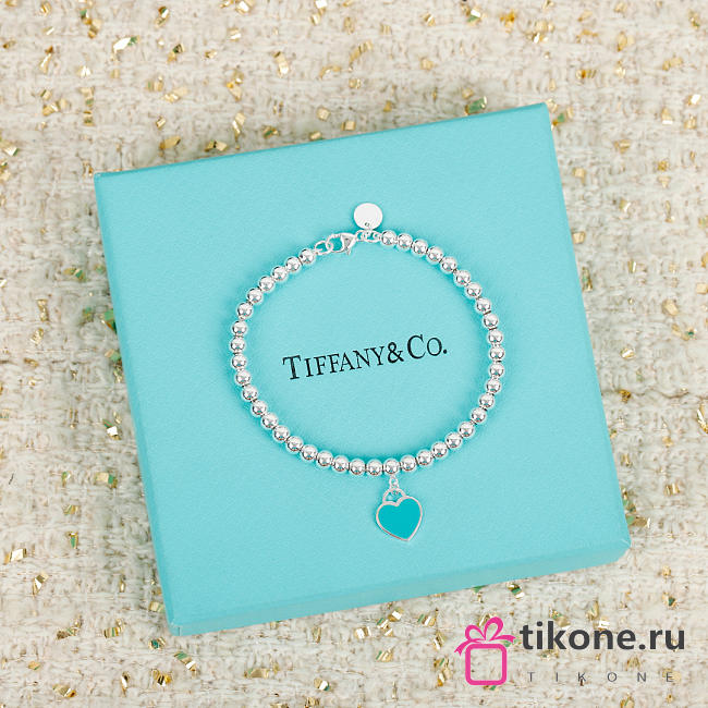 Return to Tiffany Blue Heart Tag Bead Bracelet in Silver - 1