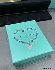Return to Tiffany Pink Heart Tag Bead Bracelet in Silver - 1