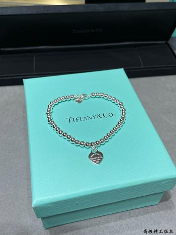 Return to Tiffany Heart Tag Bead Bracelet in Silver