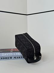 Fendi Small FF Jacquard Toiletry Case Fabric Black - 19x10x8cm - 6