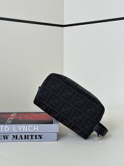 Fendi Small FF Jacquard Toiletry Case Fabric Black - 19x10x8cm - 5