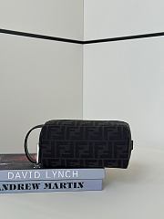 Fendi Small FF Jacquard Toiletry Case Fabric Black - 19x10x8cm - 4