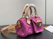 LV Nano Speedy Monogram Denim Fuchsia M27603 - 16x10x7.5cm - 6