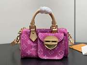 LV Nano Speedy Monogram Denim Fuchsia M27603 - 16x10x7.5cm - 5