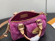 LV Nano Speedy Monogram Denim Fuchsia M27603 - 16x10x7.5cm - 3