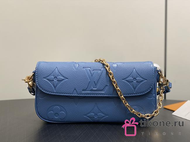 LV Wallet On Chain Ivy Monogram Empreinte Blue Jean M27755 - 23.5x12x4.3cm - 1