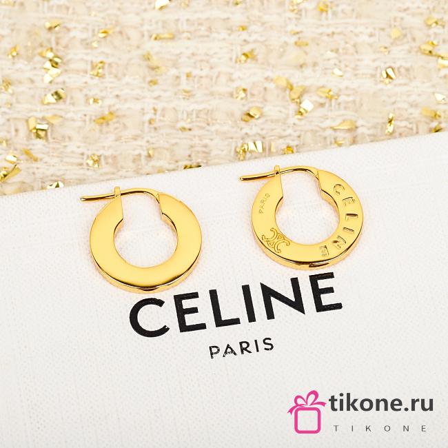 Celine Disc Hoops In Brass With Gold Finish - 1