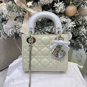 Mini Lady Dior Bag with Chain Lily of the Valley Green and Sky Blue Cannage Lambskin - 17x15x7cm - 6