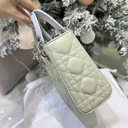 Mini Lady Dior Bag with Chain Lily of the Valley Green and Sky Blue Cannage Lambskin - 17x15x7cm - 4