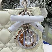 Mini Lady Dior Bag with Chain Lily of the Valley Green and Sky Blue Cannage Lambskin - 17x15x7cm - 3